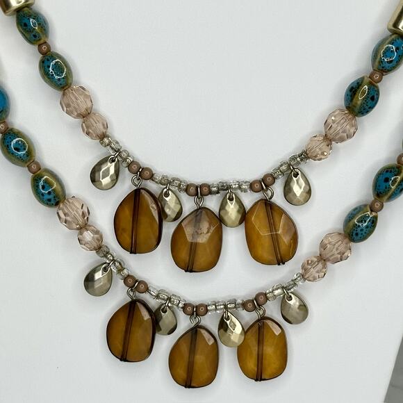 Chicos Beaded Boho Multi Strand Mixed Bead Necklace Statement ✨ - Picture 4 of 11